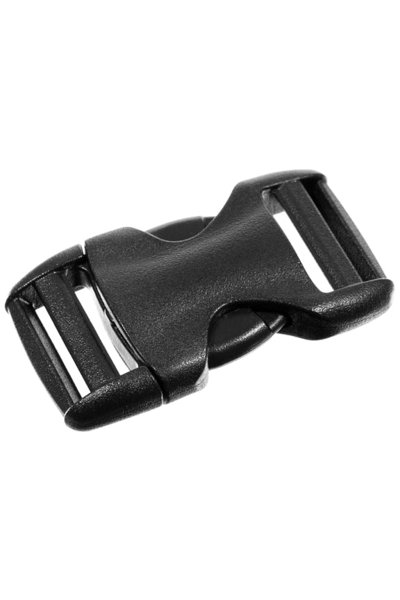 - 1 inch Flat Dual Side Release Black Adjustable Plastic Buckles - Multiple Pack Sizes