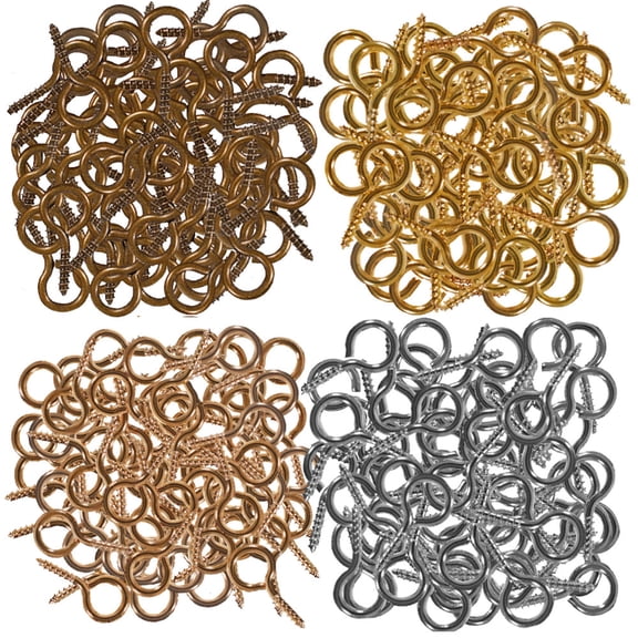 West Coast Paracord 14mm Screw Eyes – Four Color Choices and Seven Pack Sizes – Jewelry Making, Wall Hanging, String Art, and More