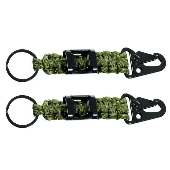 West Coast Paracord 2 Pack 550 Paracord Survival Keychain with Bottle Opener, Split Keyring, and Carabiner - Heavy Duty Metal Hardware