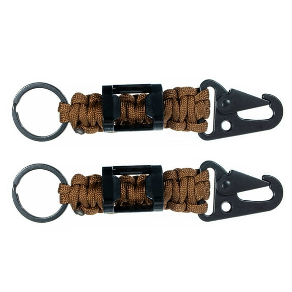West Coast Paracord 2 Pack 550 Paracord Survival Keychain with Bottle Opener, Split Keyring, and Carabiner - Heavy Duty Metal Hardware