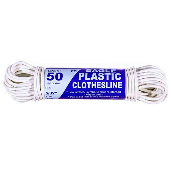 West Coast Paracord - 5/32 Inch Clothesline 2 Pack Plastic Clothesline - All Purpose Laundry Line Dryer Rope for Outdoor, Indoor, Art, Crafting Projects - Fiber Reinforced Line (50 Feet)