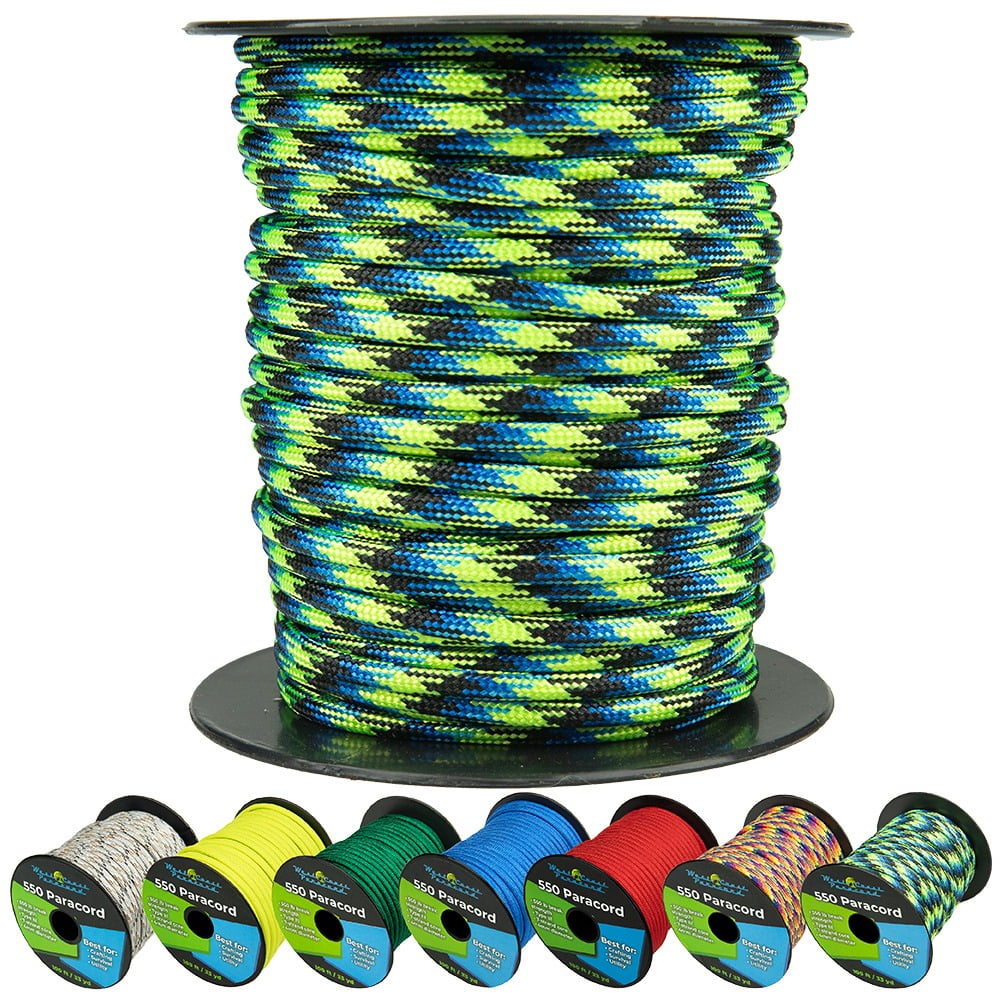 Paracord Type III 550LB - 100 Pieds (30m) - Nylon 7 Brins - Pour Survivalisme, Camping, DIY