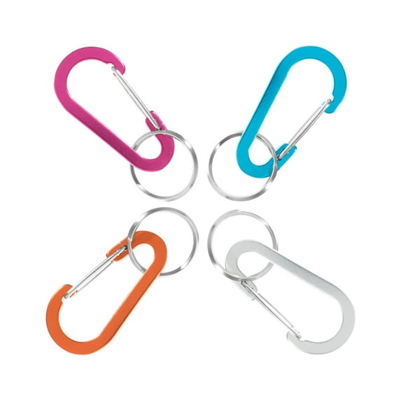 West Coast Paracord Aluminum Carabiner with Split Key Ring - Clip Flat Shape Mini Spring Hook Keychain Daily Life Hammocks Camping Hiking Running Accessories