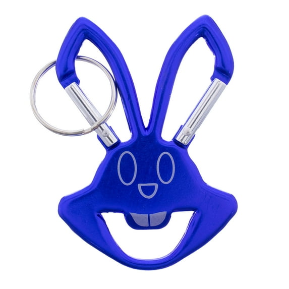 West Coast Paracord Double Sided Rabbit Carabiner & Bottle Opener - Aluminum Key Clip with Split Key Ring - Multiple Colors & Packs Available