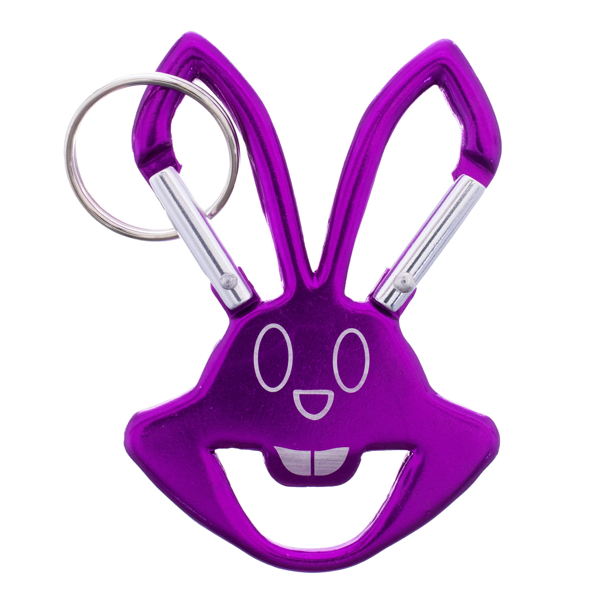 West Coast Paracord Double Sided Rabbit Carabiner & Bottle Opener - Aluminum Key Clip with Split Key Ring - Multiple Colors & Packs Available