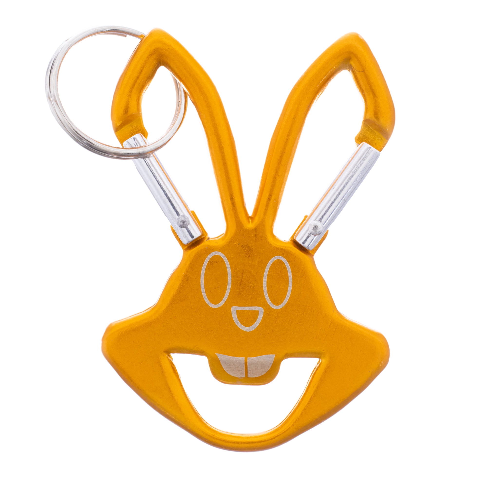 West Coast Paracord Double Sided Rabbit Carabiner & Bottle Opener - Aluminum Key Clip with Split Key Ring - Multiple Colors & Packs Available