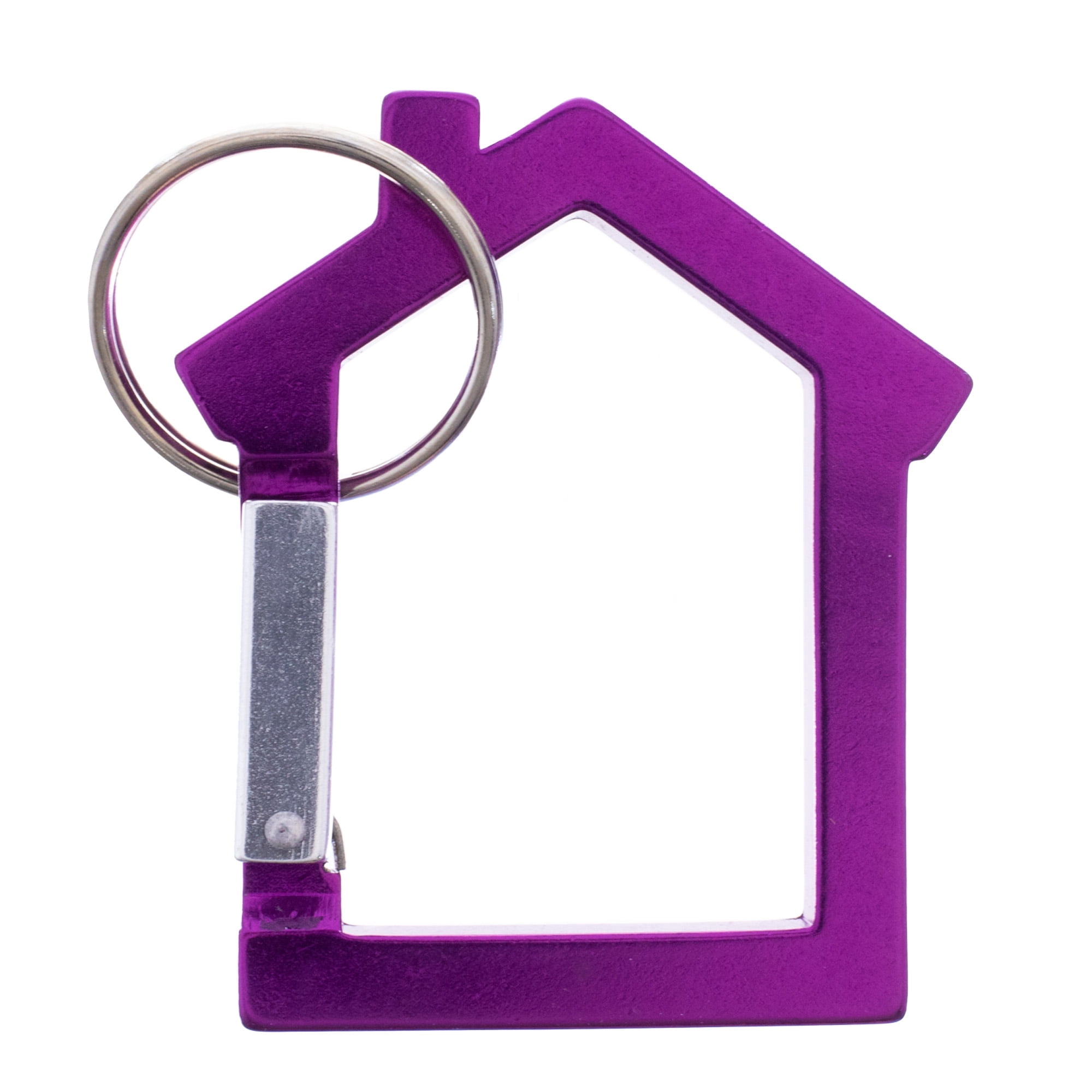 West Coast Paracord House Shaped Carabiner with Split Key Ring - Colored Aluminum - Multiple Pack Sizes and Colors to Choose From