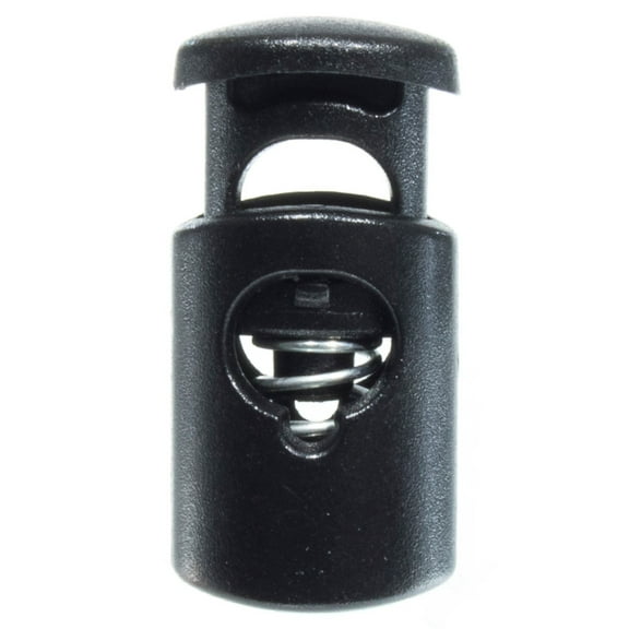 West Coast Paracord Mini Oval Plastic Spring Cord Lock - Black Toggle Stopper for Drawstrings, Paracord, Bungee Cord, and More