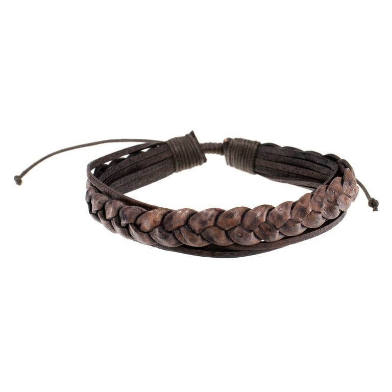 West Coast Paracord Natural Dyed Braided Leather Bracelets Adjustable Layered Stacking Fashion Bracelets Multiple Styles and Colors Available