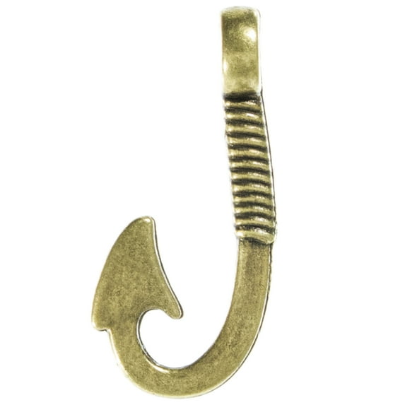 West Coast Paracord Nautical Charms - Anchor and Fish Hook Pendant for Beading and Jewelry Making - Available in Silver, Gold, or Bronze Finish