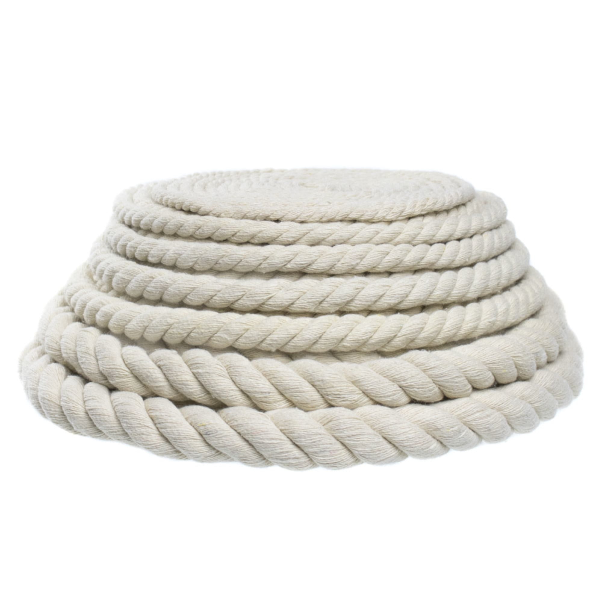 32 ft Natural White Rope,3/8 inch Cotton Rope,4Ply Soft Rope Cord
