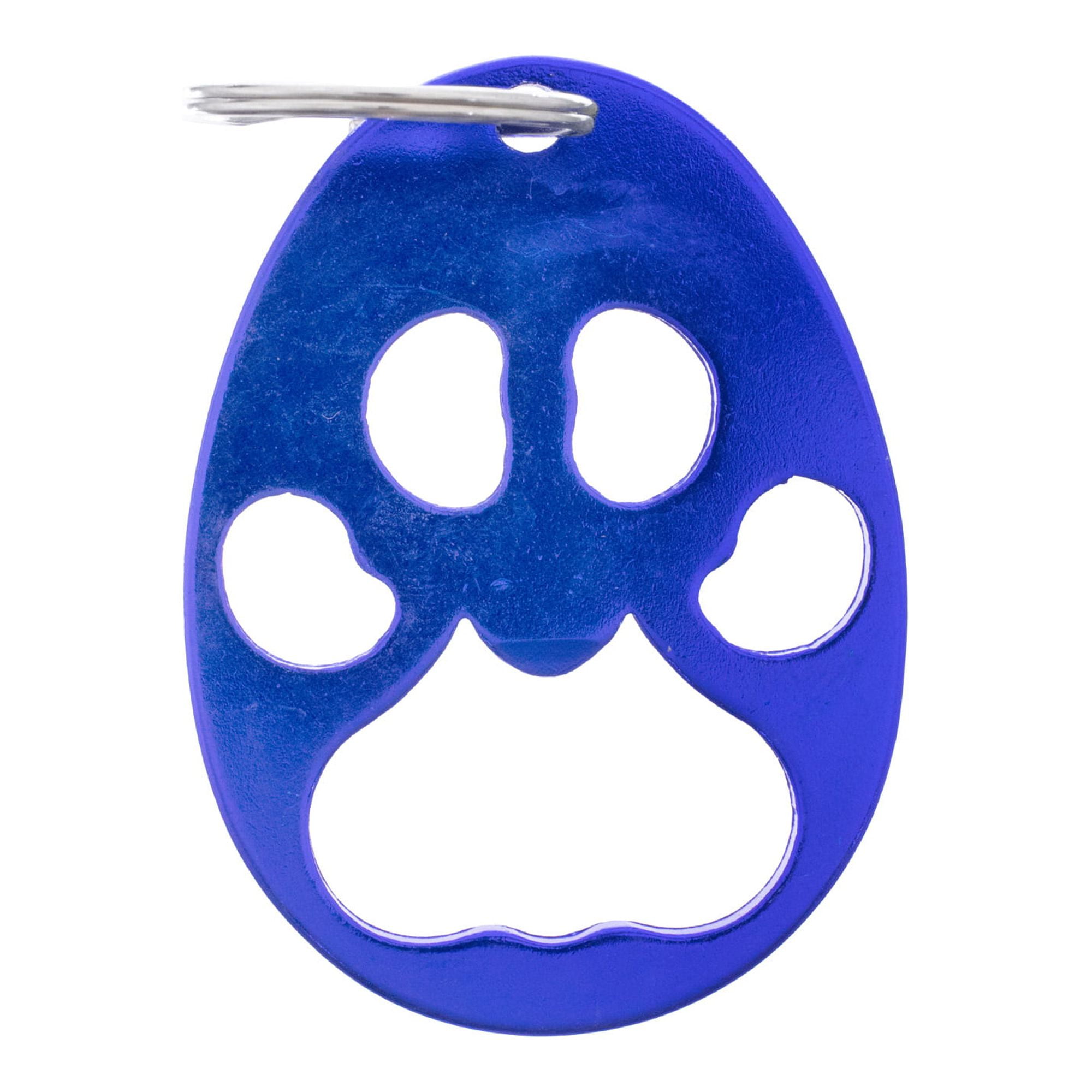West Coast Paracord Paw Print Key Chain & Bottle Opener with Silver Split Key Ring - Many Colors and Pack Sizes Available