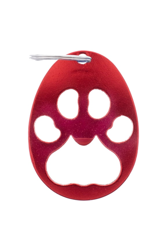 Paw Print Key Chain & Bottle Opener with Silver Split Key Ring - Many Colors and Pack Sizes Available