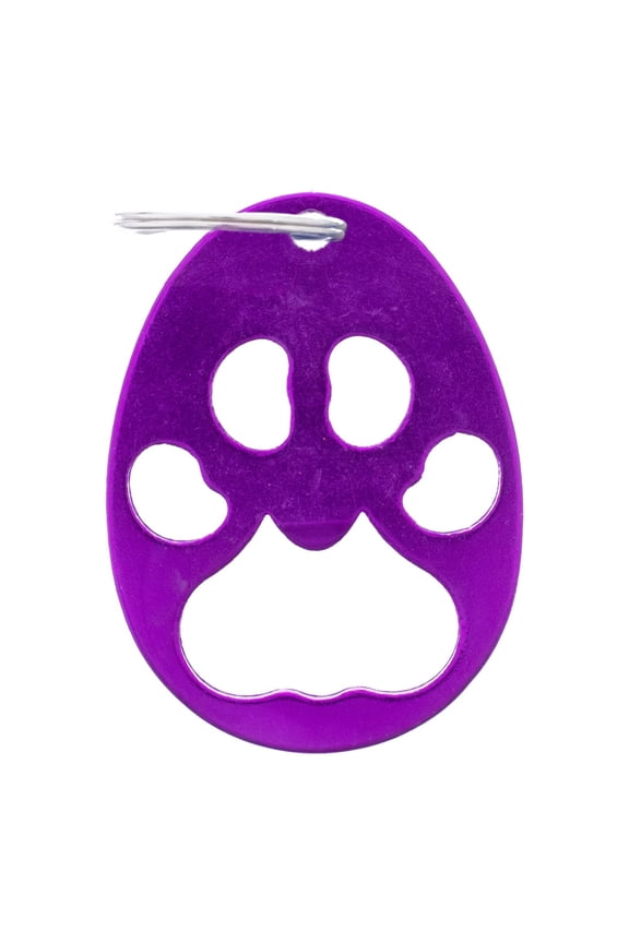 Paw Print Key Chain & Bottle Opener with Silver Split Key Ring - Many Colors and Pack Sizes Available