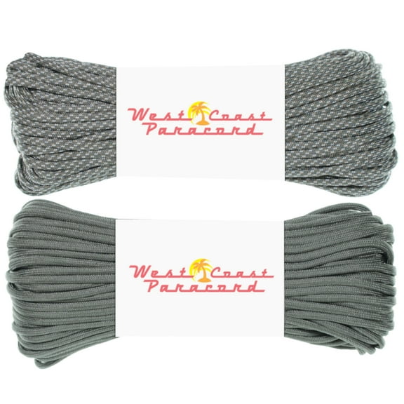 West Coast Paracord SAVE AND BUNDLE - 200 Foot Value Pack - Two 100' Hanks of 550 Paracord - Fun Color Combinations Available