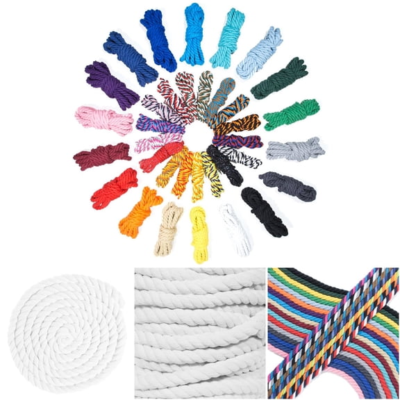West Coast Paracord Twisted Cotton Rope - 1 Inch x 10 Feet White - Soft, Durable, Knot-Easy