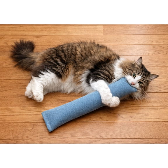 West Coast Pet Products 15" Catnip Cat Kicker Toys/Kitty Kick Sticks/Cat-Nip Kick Sticks (Light Denim) (Kickers Filled with 1 oz Premium Canadian Catnip)