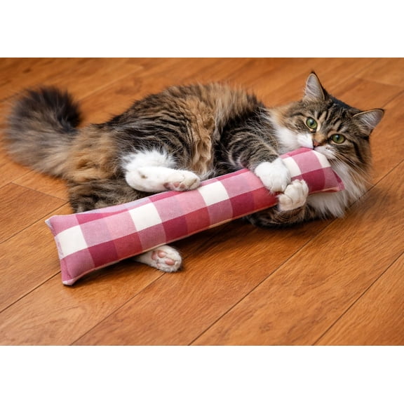 West Coast Pet Products EXTRA LARGE 18" Catnip Kicker Toys / Kitty Kick Sticks / Cat-Nip Kick Sticks (Beige and Red Plaid) (Kickers Filled with 1 oz Premium Canadian Catnip)