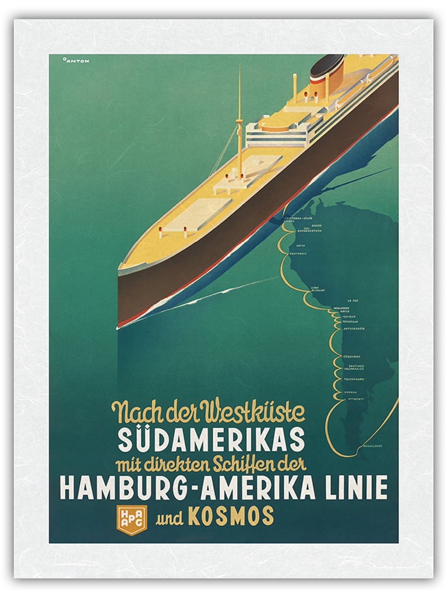 West Coast of South America - Hamburg-American Line HAPAG and Kosmos ...