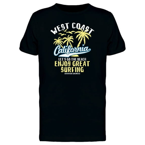West Coast Surfing T-Shirt Men -Image by Shutterstock, Male 3X-Large
