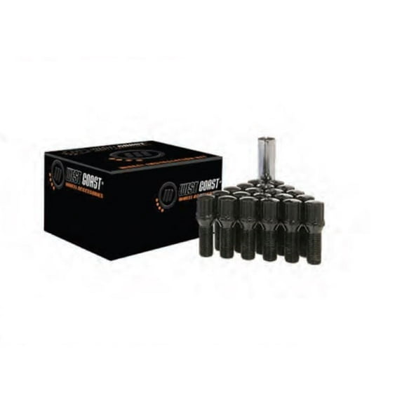 West Coast Wheel Accessories W30014CBB6 30 mm 14 x 1.5 Conical Spline Lug Bolts