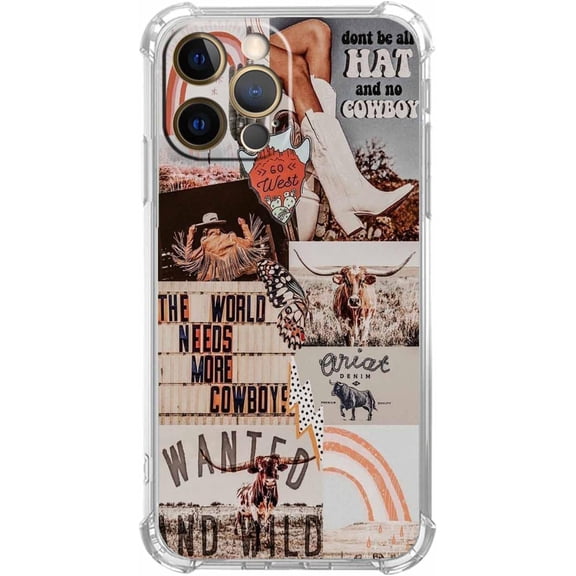 West Cowboy Case for iPhone 12 Pro Max, Western Country Pattern, Trendy Soft TPU Protective Case, Compatible with iPhone 12 Pro Max