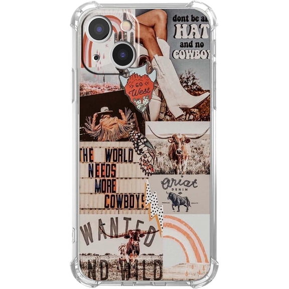 West Cowboy Case for iPhone 13 Mini, Western Country Pattern, Trendy Soft TPU Protective Case, Compatible with iPhone 13 Mini