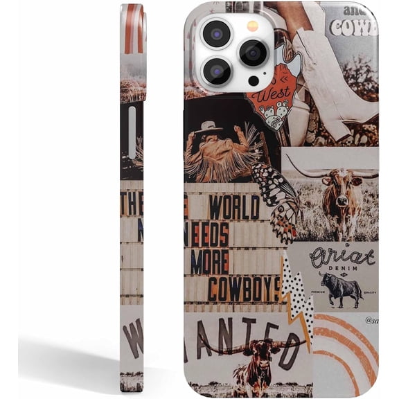 West Cowboy Case for iPhone 13 Pro, Western Country Scenery Pattern, Smooth Tough PC Full Cover Case Compatible with iPhone 13 Pro