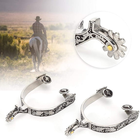 West Cowboy Spurs Spurs for Cowboy Boots Spurs Cowboy Spurs for Men for Cowboy Boots Stainless Steel Boot Spurs Horse Boot Spurs 3.35x3.15inch Bumper Spurs with Spurs
