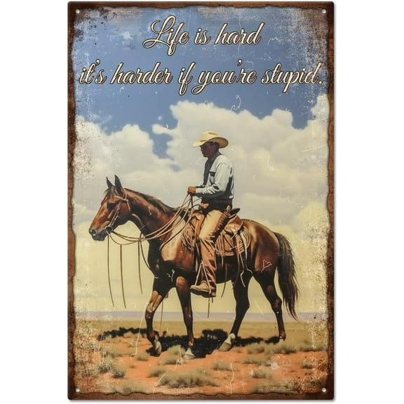West Cowboy Tin Sign Vintage Metal Sign Art Plaque Poster Retro Wall Decor Painting Tin Signs 812inch for Home Bar Coffee Shop Club Decoration Peru