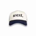 thumbnail image 1 of West Embroidered Trucker Hat, Vintage Adjustable Snapback Cap for Men and Women, Classic Retro Baseball Hat with Stylish Lettering Design, Casual Streetwear Accessory, 1 of 5