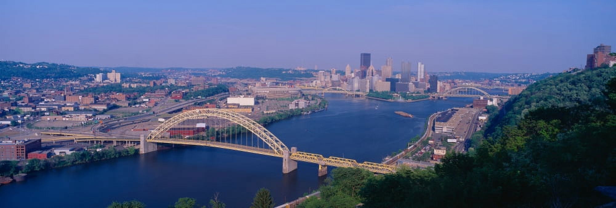 West End Bridge at the Three Rivers in Pittsburgh Canvas Art - Panoramic Images (27 x 9)