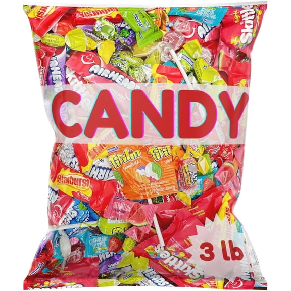 West End Foods 3lb Assorted Candy Bulk of Skittles, Jolly Ranchers, & More Pinata Style Candy