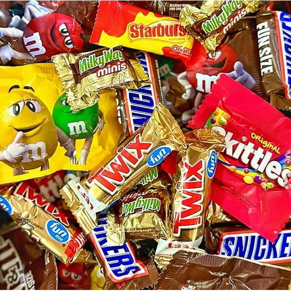 West End Foods (5.6 lbs) Bulk Chocolate Candy Variety Pack Bundle with Twix, Snickers, Milky Way, M&M's Milk & Peanut, Skittles, Starburst
