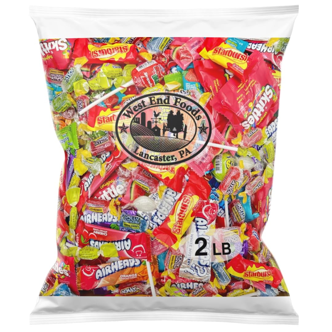West End Foods Candy (2lb) Bundle of Assorted Jolly Ranchers, Skittles & More Pinata Style Candy