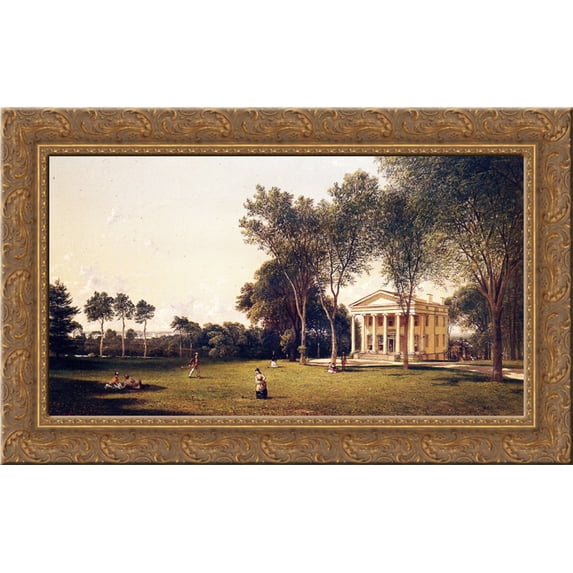West Farms, the T. H. Faile Esq. Estate 24x16 Gold Ornate Wood Framed Canvas Art by David Johnson