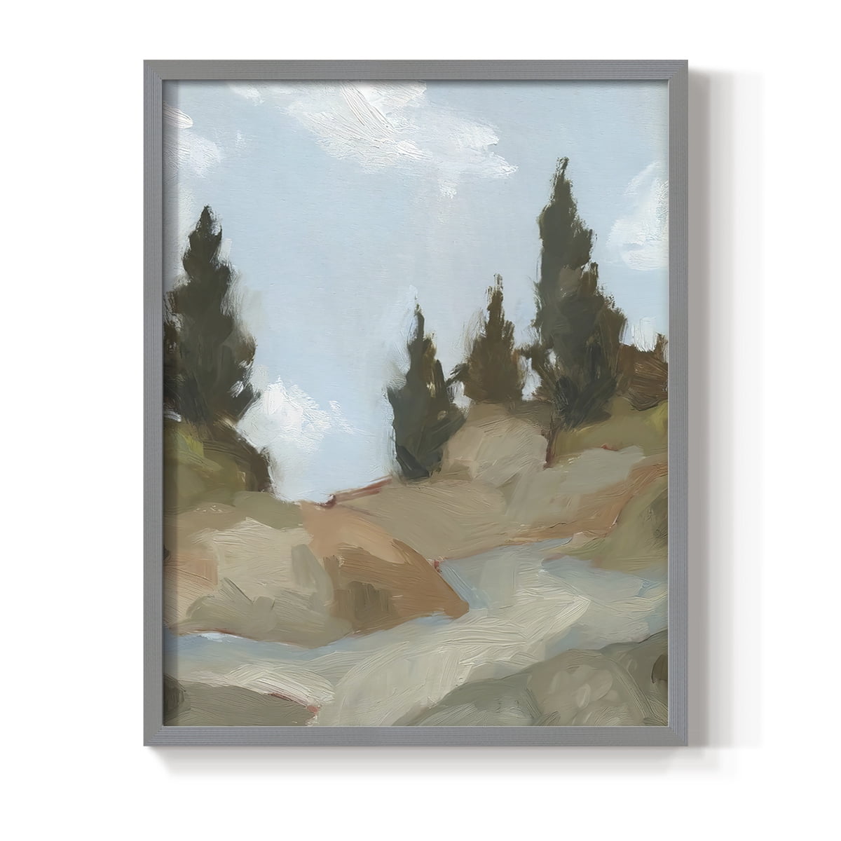 West Fork Hiking Trail II Framed Print in Gray Solid Wood 22 x 28 Framed Print