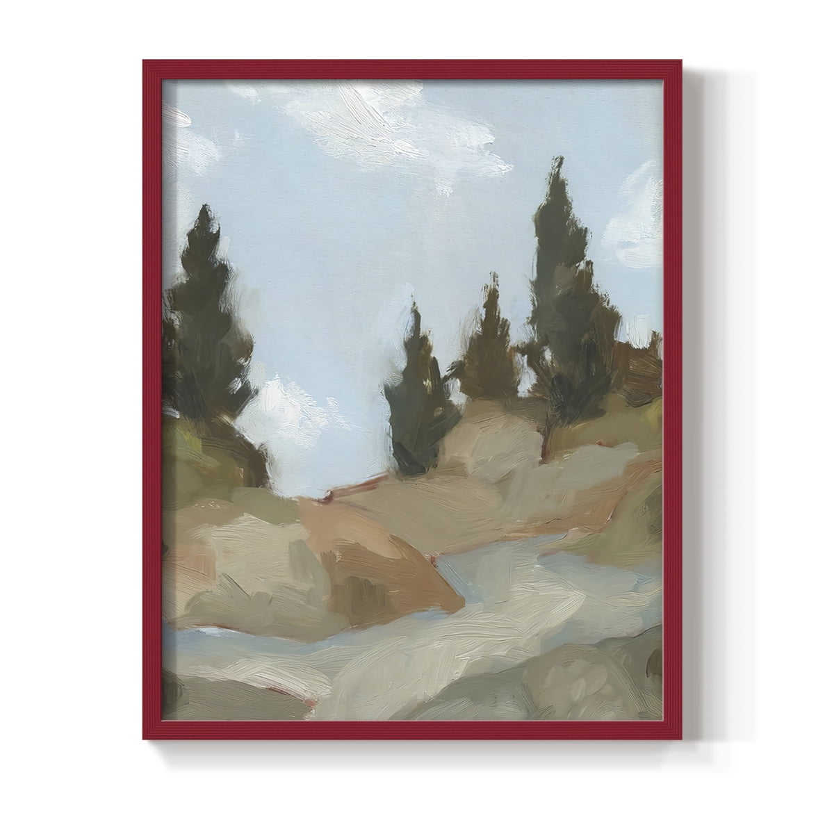 West Fork Hiking Trail II Framed Print in Red Solid Wood 11 x 14 Framed Print