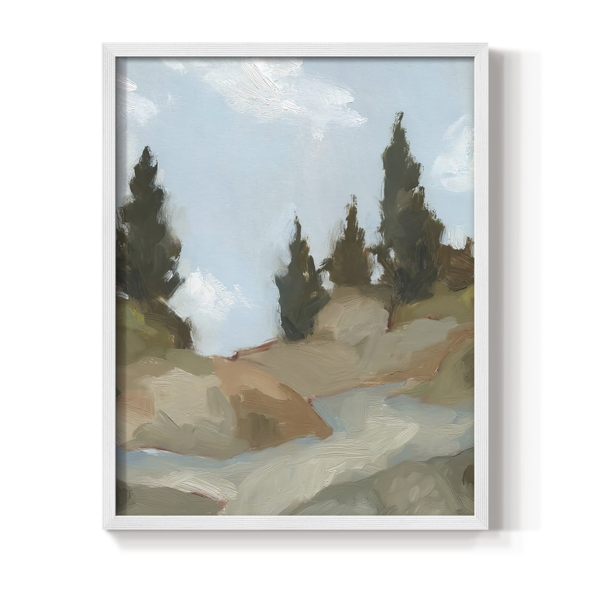 West Fork Hiking Trail II Framed Print in White Solid Wood 11 x 14 Framed Print