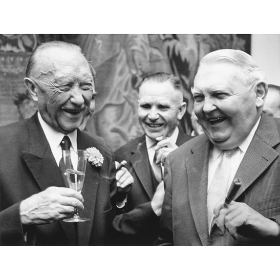 West German Chancellor Konrad Adenauer (Left) History (36 x 24)