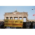 thumbnail image 1 of West German Citizens Display A Banner The People Will Be Again Reunited As They Wait For Demolition Of The Berlin Wall At The Brandenburg Gate To Begin. Nov. 14 1989. (Bsloc2011346) History (36 x 24), 1 of 1