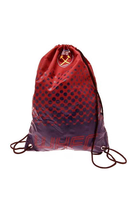 West Ham FC Official Fade Football/Soccer Crest Drawstring Sports/Gym Bag