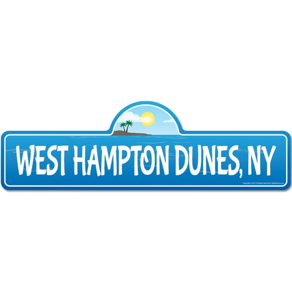 West Hampton Dunes NY New York Beach Street Sign | Indoor/Outdoor | Surfer Ocean Lover Décor For Beach House Garages Living Rooms Bedroom | Signmission Personalized Gift