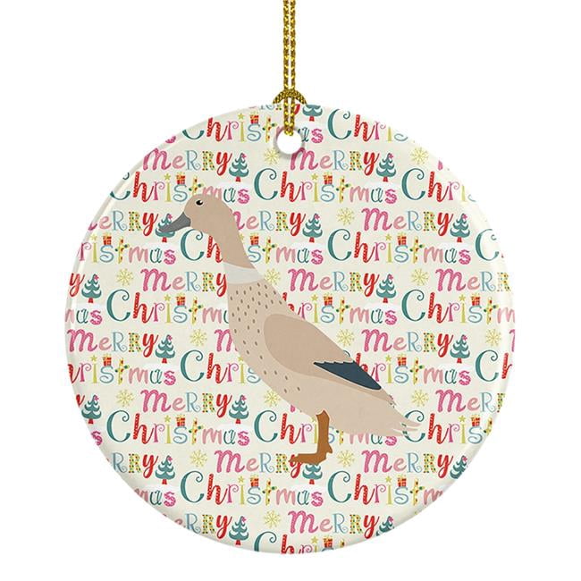 West Harlequin Duck Christmas Ceramic Ornament 2.8 in x 2.8 in