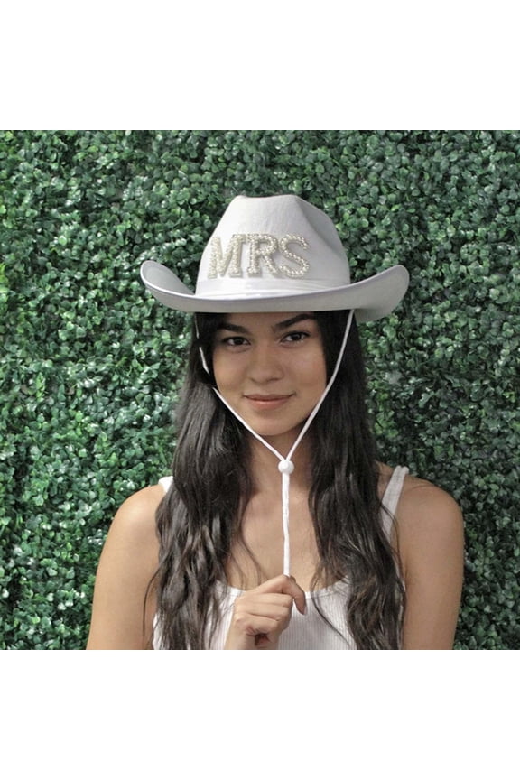 West Hats, Hats, Pearl Beaded Hat, Wide Brim Cowboy Hat for Women Wedding Engagement Party Pretend Play Bride Decor