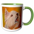 thumbnail image 1 of 3drose, West Highland Terrier - Dog, Dogspoltalloch Terrier, Roseneath Terrier, Westie, Westy, Terrier, 11oz Two-tone Green Mug, 1 of 6