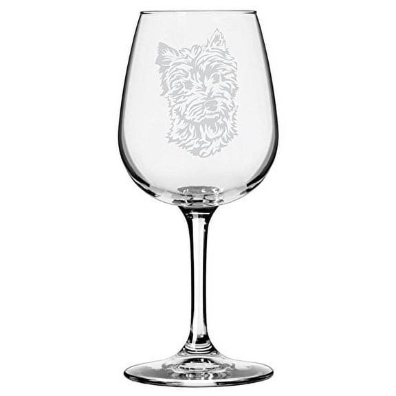 West Highland Terrier Dog Themed Etched All Purpose 12.75oz Libbey Wine Glass