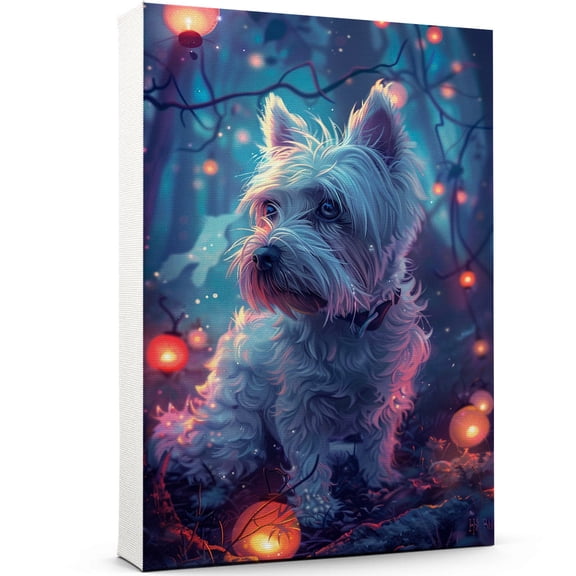 West Highland Terrier Dog Watercolor Art Poster - West Highland Terrier Dog Canvas Wall Art For Bedroom Decor - Gifts For Men - Gifts For Men