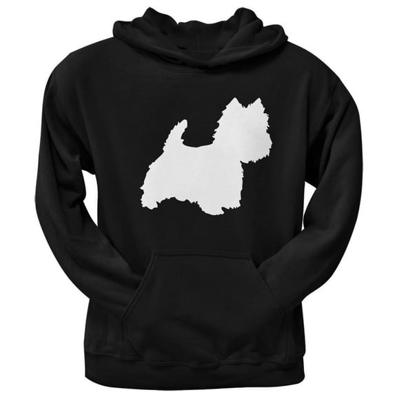West Highland Terrier Silhouette Black Adult Pullover Hoodie
