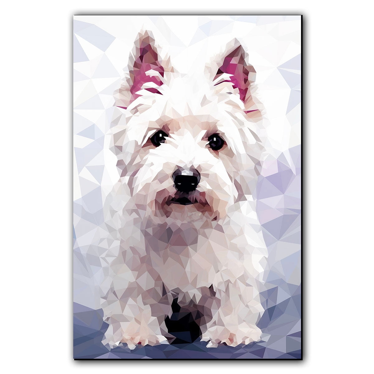 West Highland White Terrier Dog Art Canvas, Pet Wall, Polygon Art Print ...